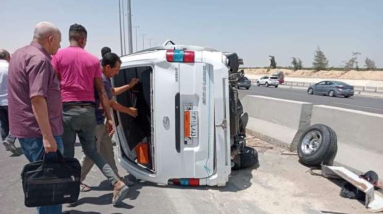 حادث انقلاب ميكروباص - أرشيفية