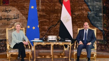 الرئيس السيسي أثناء لقاء مع رئيسة المفوضية الأوروبية