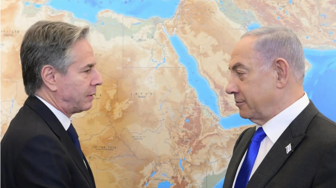 وزير الخارجية الأمريكي أنتوني بلينكن ورئيس وزراء إسرائيل نتنياهو