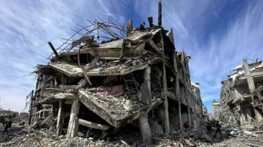 مبنى مدمر في قطاع غزة