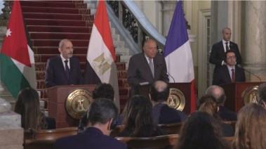 مؤتمر الصحفي مشترك لوزراء خارجية مصر و فرنسا والأردن