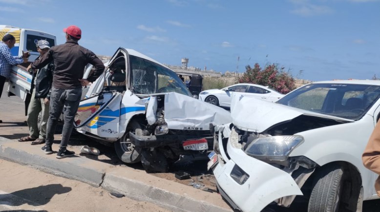 حادث تصادم على طريق جمصة الدولي