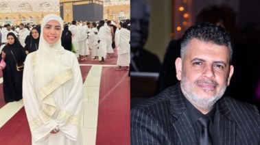 المحامي محمد أمين (يمين) وحبيبة الشماع (يسار)