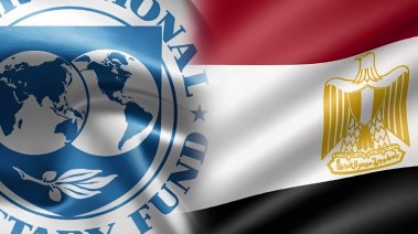علم مصر وشعار صندوق النقد