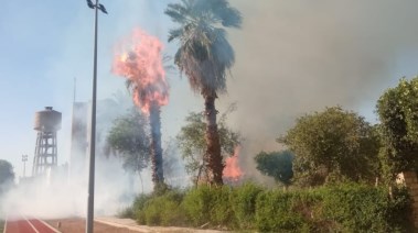 حريق داخل مدرسة بالمنيا