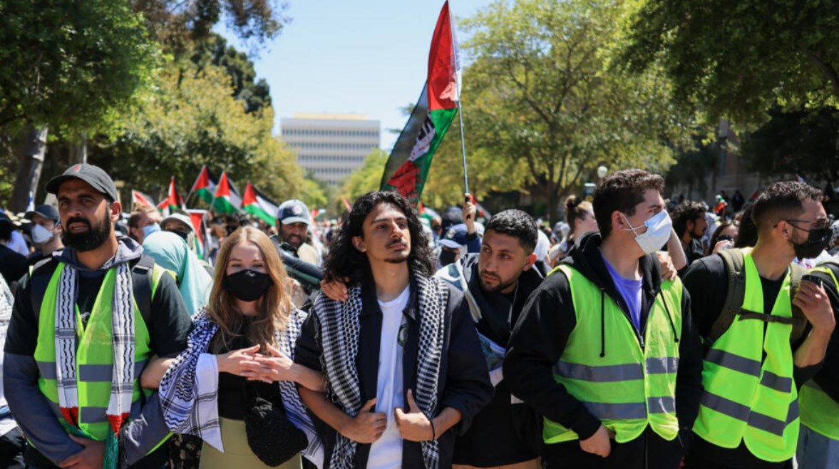 متظاهرون في أمريكا دعما لفلسطين