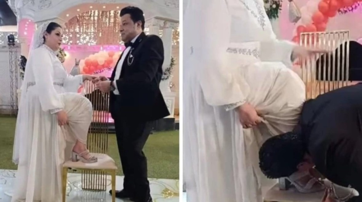 فرح "تقبيل القدم" 