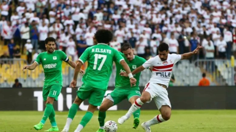 لقطة من مباراة الزمالك والمصري