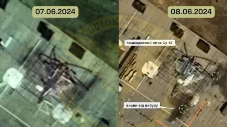 صور الأقمار الصناعية تظهر تدمير طائرة روسية داخل القاعدة الجوية 
