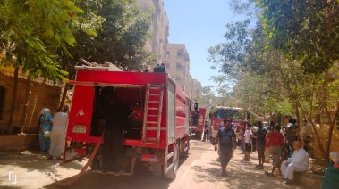 حريق في عقار بمنطقة حدائق الأهرام 