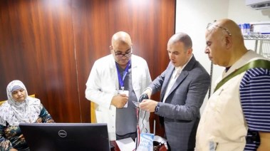 جانب من تفقد رئيس البعثة الطبية المصرية للحج الدكتور عمرو رشيد للعيادات