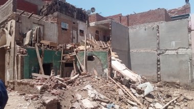 انهيار منزل ببني سويف 