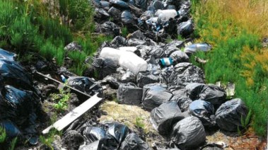 أكياس القمامة في حدائق إسكتلندا