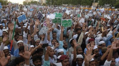 أحد المظاهرات بسبب العنف الطائفي في باكستان