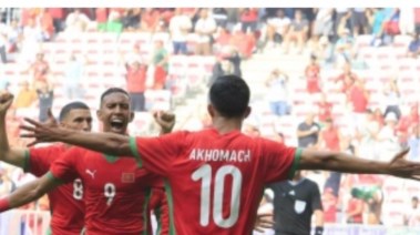 احتفالات لاعبي المغرب 