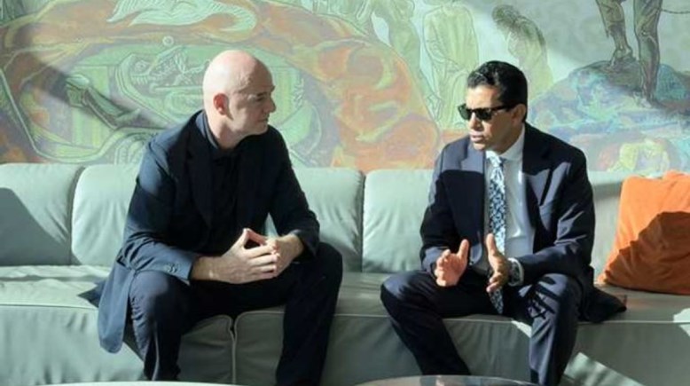 وزير الرياضة وإنفانتينو  وزير الرياضة وإنفانتينو