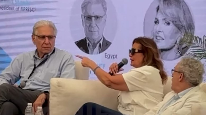 يسرا وجابي خوري خلال ندوة بمهرجان الجونة يسرا وجابي خوري خلال ندوة بمهرجان الجونة