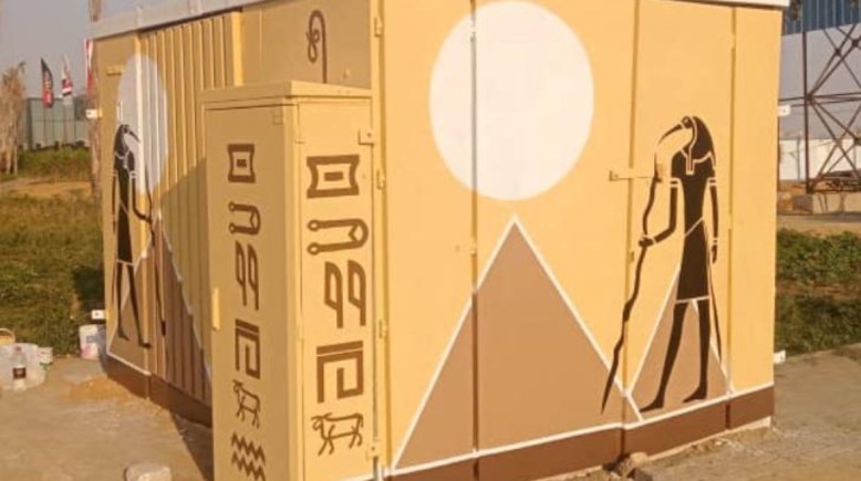 تجميل الأكشاك الكهربائية برسومات فرعونية تجميل الأكشاك الكهربائية برسومات فرعونية