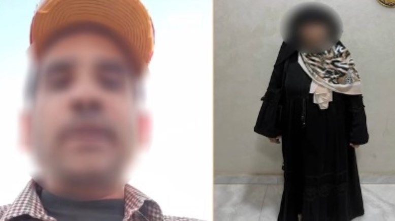 المتهمة وجانب من الواقعة المتهمة وجانب من الواقعة