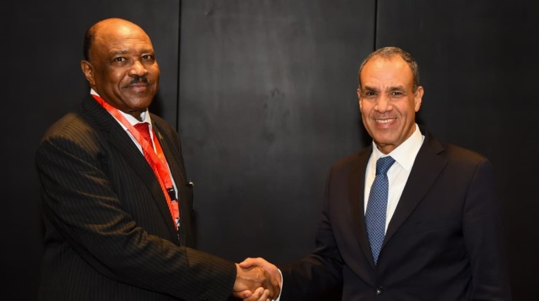 وزير الخارجية بدر عبدالعاطي مع نظيره السوداني السفير محيي الدين سالم