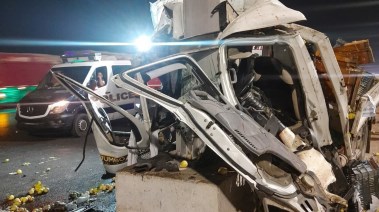 السيارة بعد وقوع الحادث بالطريق الدائري