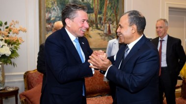 وزير الخارجية الدكتور بدر عبد العاطي ووكيل الأمين العام للشئون الإنسانية ومنسق الإغاثة في حالات الطوارئ توم فليتشر