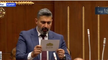 ياسر جلال أثناء أدائه اليمين الدستورية في مجلس الشيوخ