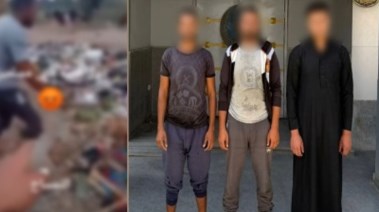 المتهمين وجانب من الواقعة  المتهمين وجانب من الواقعة