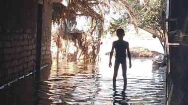 صورة لاهالي لأحد اطفال القرية الغارقة بالمنوفية 
