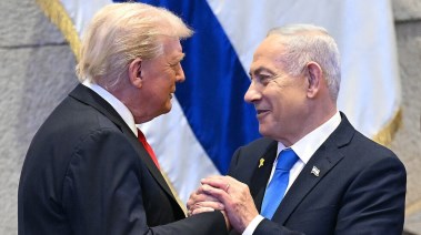 رئيس الوزراء الإسرائيلي بنيامين نتنياهو  والرئيس الأمريكي دونالد ترامب