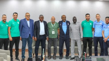 مسؤولو فريقي المصري والاتحاد الليبي من الاجتماع الفني مسؤولو فريقي المصري والاتحاد الليبي من الاجتماع الفني