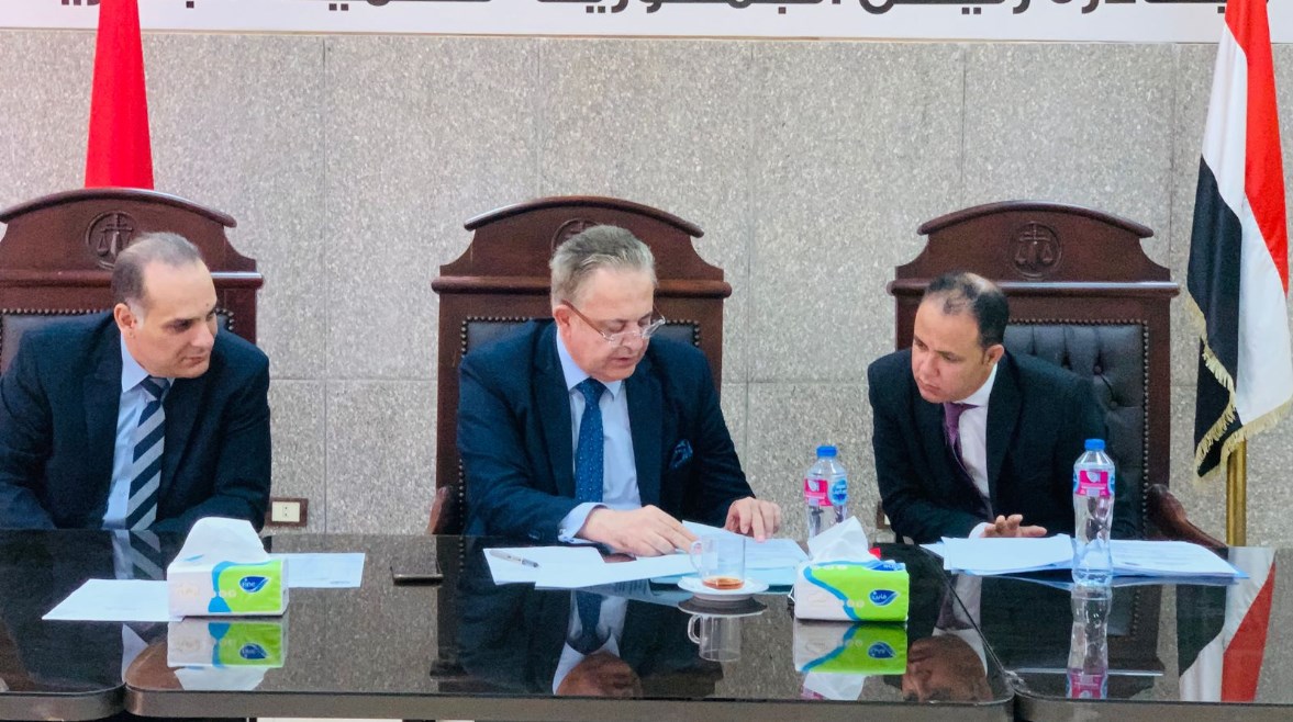 المستشار هشام عبد المجيد والمستشارين يوسف شومان وعبد الحليم صالح
