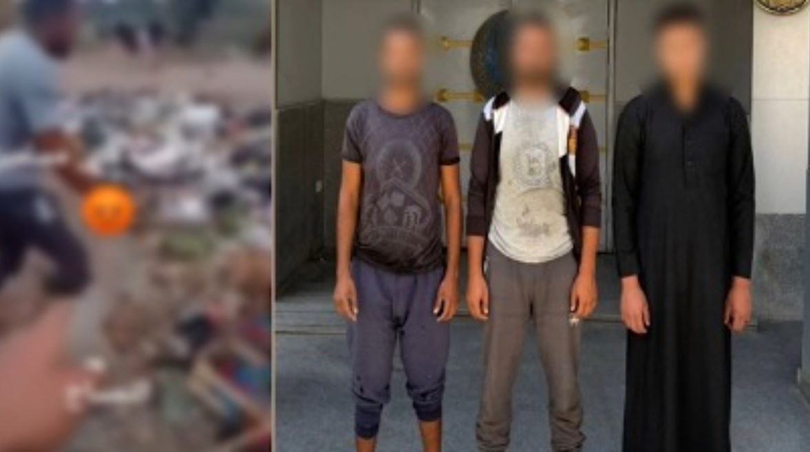 المتهمين وجانب من الواقعة  المتهمين وجانب من الواقعة