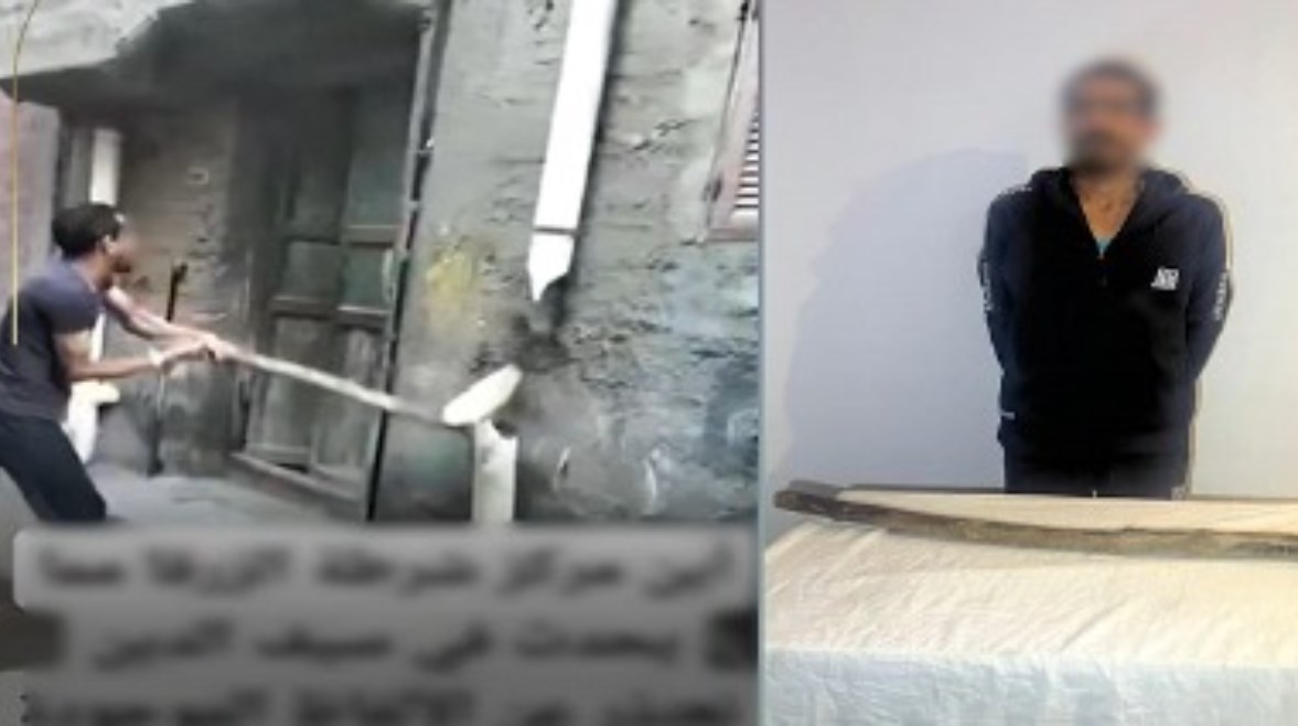 المتهم وجانب من الواقعة  المتهم وجانب من الواقعة