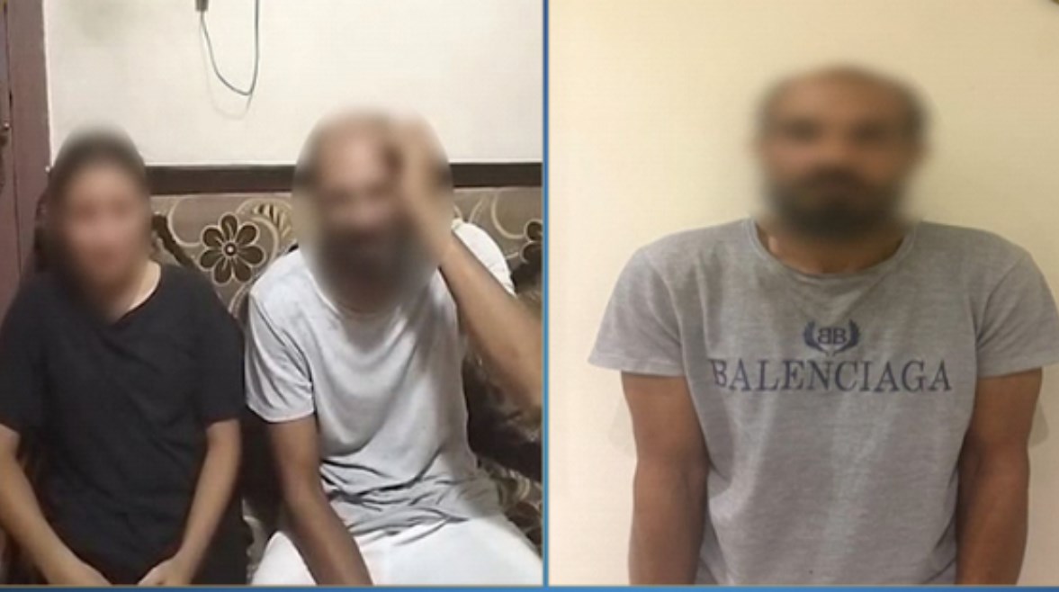 المتهم وجانب من الفيديو  
