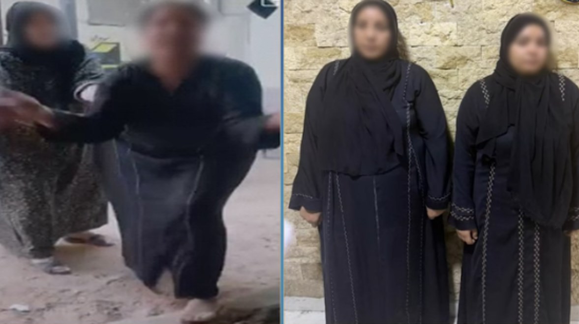 المتهمتان وجانب من الفيديو 