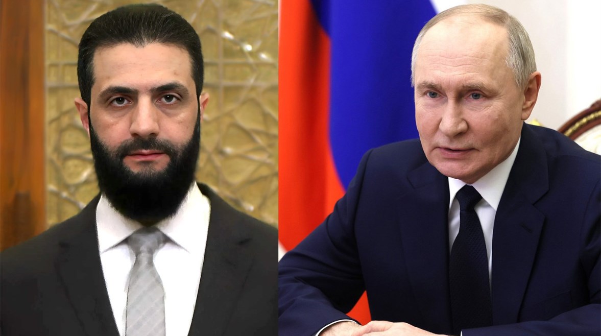 الرئيس السوري أحمد الشرع والرئيس الروسي فلاديمير بوتين الرئيس السوري أحمد الشرع والرئيس الروسي فلاديمير بوتين