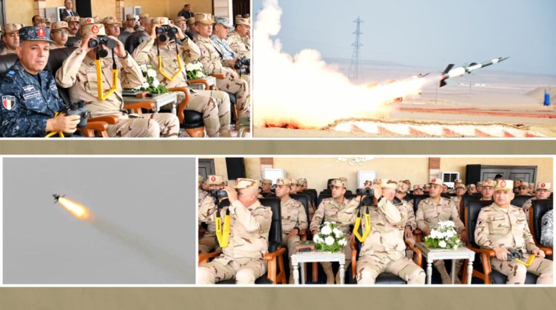 وزير الدفاع يشهد تنفيذ المرحلة الرئيسية للرماية الصاروخية