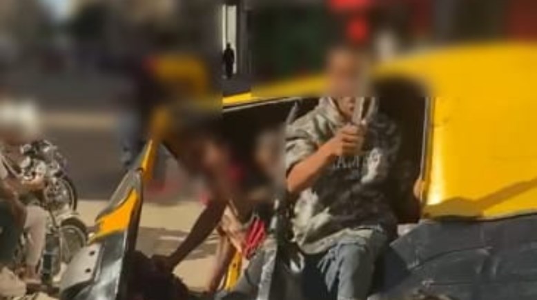 جانب من الفيديو المتسبب في القبض على المتهمين 