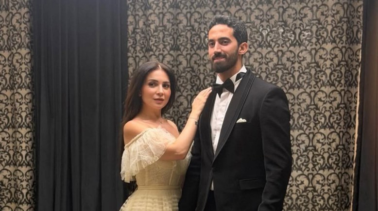 الفنانة مي عز الدين وزوجها  أحمد تيمور