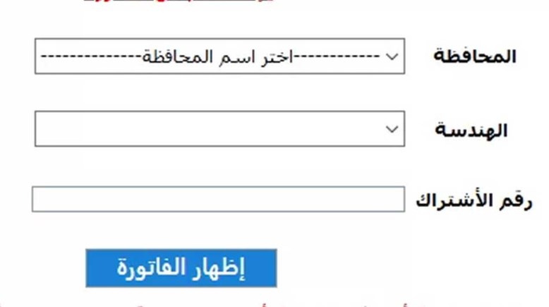 دفع فاتورة الكهرباء 