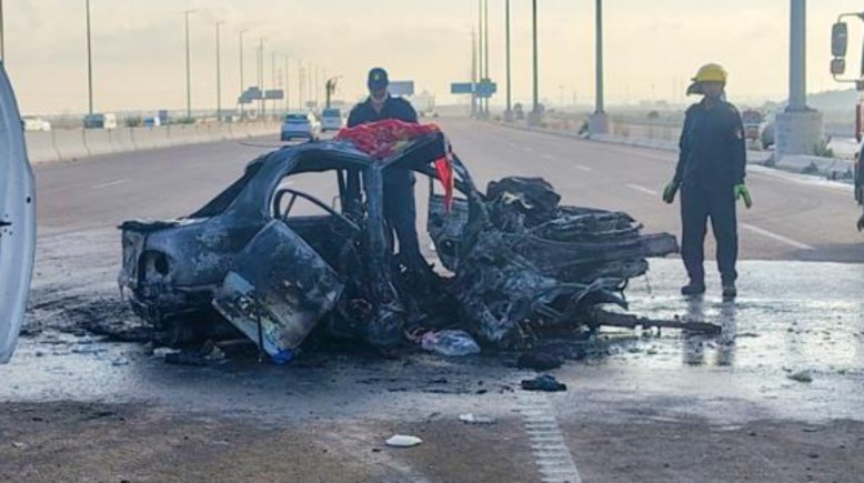  حادث اشتعال سيارة بمحور المشير أبو ذكري