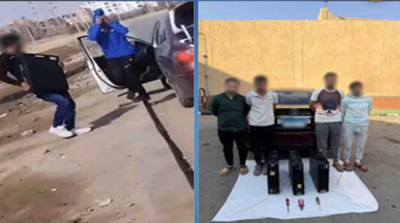 المتهمون وجانب من الواقعة والمسروقات