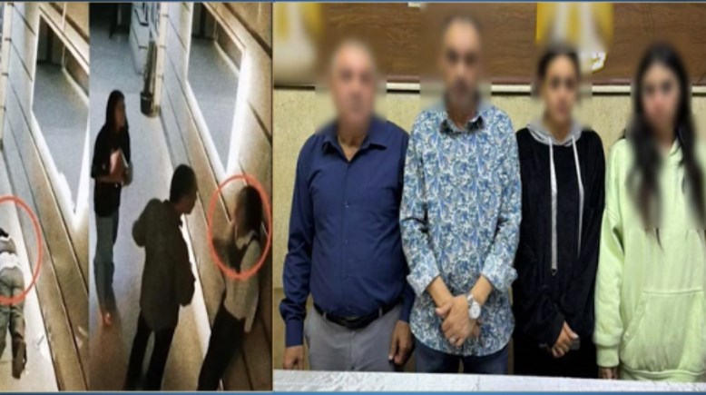 المتهمون وجانب من الفيديو 