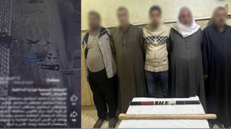 المتهمين بعد ضبطهم ولقطة من الفيديو 