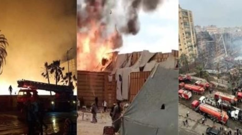 حريق استوديو  الأهرام واستوديو مصر والحي الشعبي بمدينة الانتاج الإعلامي 