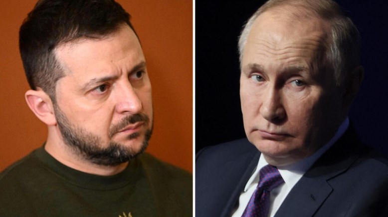 الرئيس الروسي فلاديمير بوتين والرئيس الأوكراني فولوديمير زيلينسكي