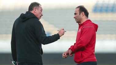 رئيس الأهلي محمود الخطيب، وعضو المجلس سيد عبدالحفيظ