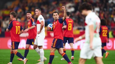 جانب من مباراة إسبانيا وتركيا 