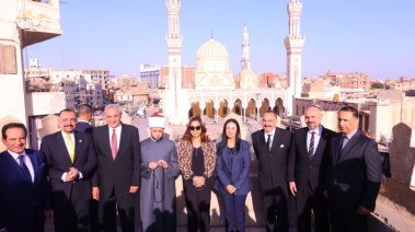 محافظ الغربية ووزراء التضامن والأوقاف والتنمية المحلية خلال افتتاح نطعم الخير بمحافظة الغربية